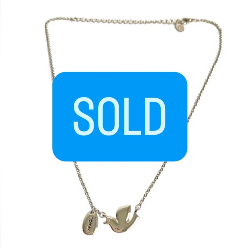 SOLD Vintage Cookie Lee Peace Dove Necklace Silver Tone Bird Dainty Holiday - Picture 1 of 8